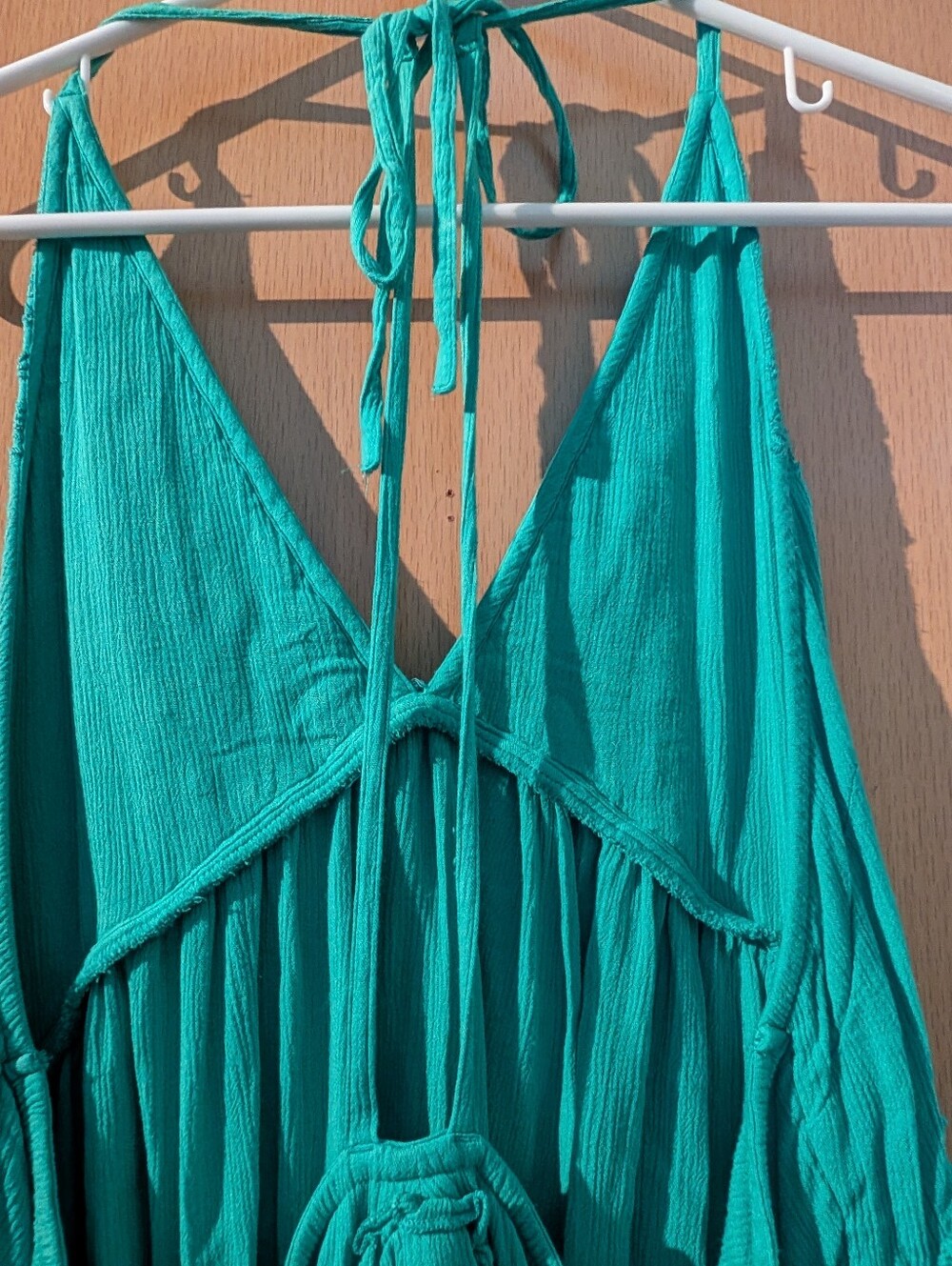 O'Neill Teal Green Tie Back Summer Top - Picture 6 of 8